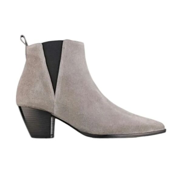 M. Gemi The Cavallo Gray Italian Suede Leather Ankle Booties‎ Black Trim Size 5 - Picture 1 of 9